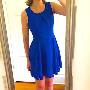 Express Royal Blue Short Peephole Dress